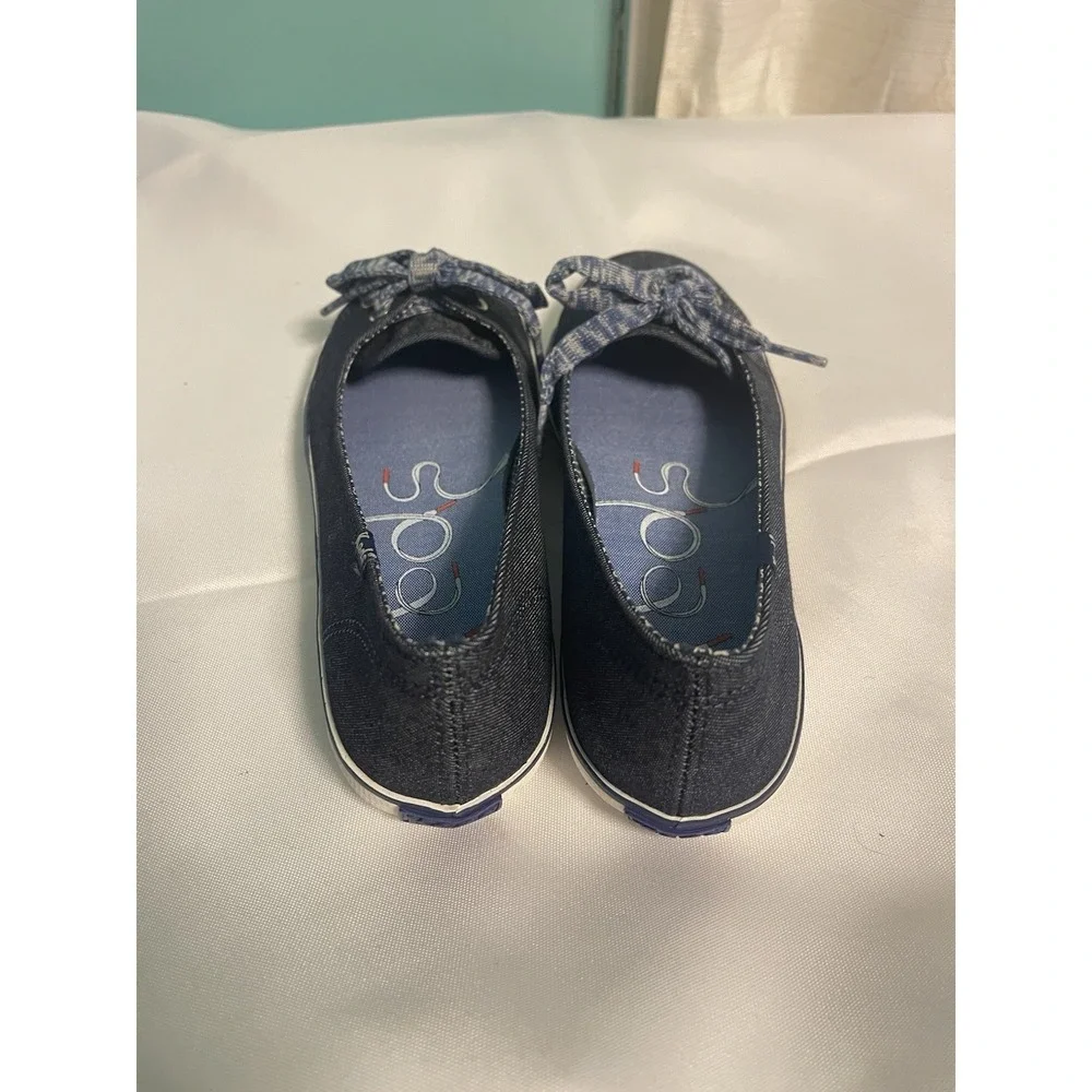 Keds Seaside Canvas Navy/White‎ Slip-On Canvas Flats Size 6.5 BinC